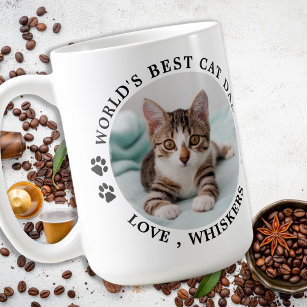Caneca De Café Foto personalizada do melhor Pai de gatos do mundo