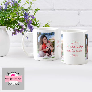 Caneca De Café Foto personalizada do primeiro dia da mãe e Mug de