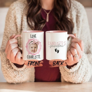 Caneca De Café Foto personalizada do rosto do bebê, aniversário d