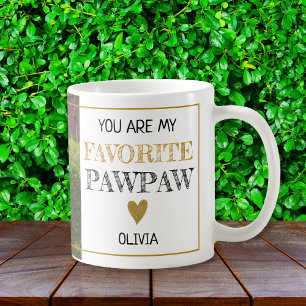 Caneca De Café Foto personalizada do vovô da PawPaw favorita