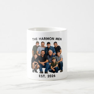 Caneca De Café Foto Personalizada dos Homens da Família, Nome e A
