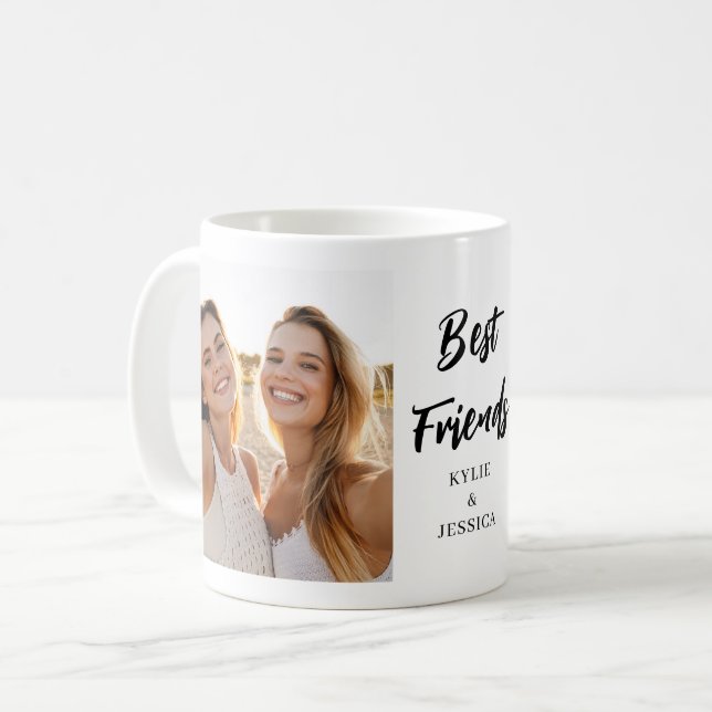 Caneca De Café Foto personalizada dos melhores amigos (Frente Esquerda)