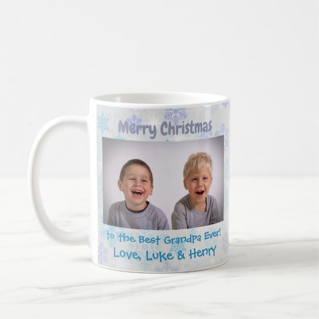 Caneca De Café Foto personalizada dos netos de Natal (Esquerda)