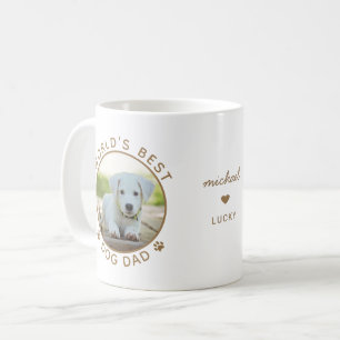 Caneca De Café Foto personalizada Dourada do melhor Pai de cães 