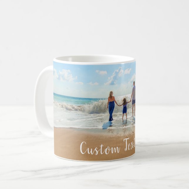 Caneca De Café Foto personalizada e café de texto Mug seu próprio (Frente Esquerda)