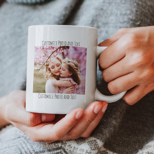 Caneca De Café Foto personalizada e conjunto de texto   Presentes