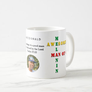 Caneca De Café Foto personalizada e incrível Melanin MAN OF DEUS