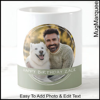 Caneca De Café Foto personalizada e mensagem branca e memória C22