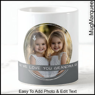 Caneca De Café Foto personalizada e mensagem branca e memória da