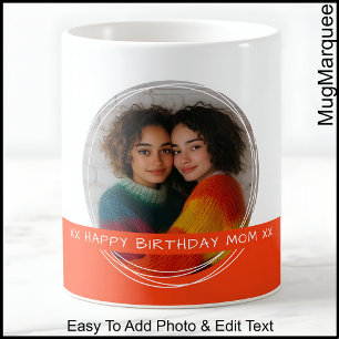 Caneca De Café Foto personalizada e mensagem branca e memória lar