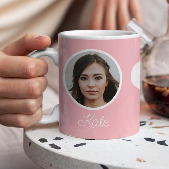 Caneca De Café Foto personalizada e monograma de nome (Criador carregado)