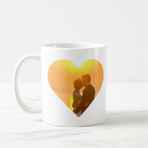 Caneca De Café Foto personalizada em forma de coração: Eu te amo 