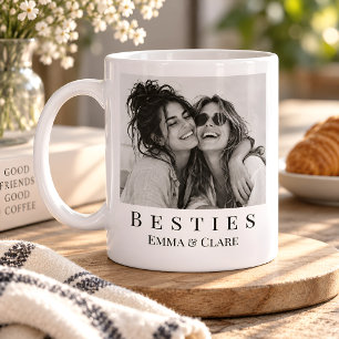Caneca De Café Foto personalizada em preto e branco dos melhores 