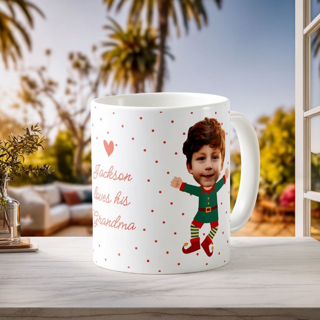 Caneca De Café Foto Personalizada Enfrentando Feliz Natal Filha (Criador carregado)