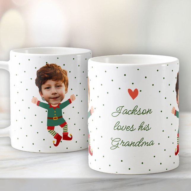 Caneca De Café Foto Personalizada Enfrentando Feliz Natal Filha (Criador carregado)