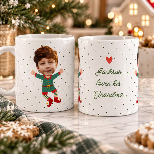 Caneca De Café Foto Personalizada Enfrentando Feliz Natal Filha