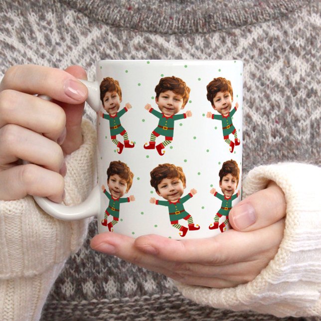 Caneca De Café Foto Personalizada Enfrentando Feliz Natal Filha (Criador carregado)