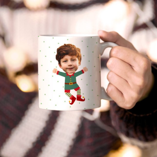 Caneca De Café Foto Personalizada Enfrentando Feliz Natal Filha (Criador carregado)