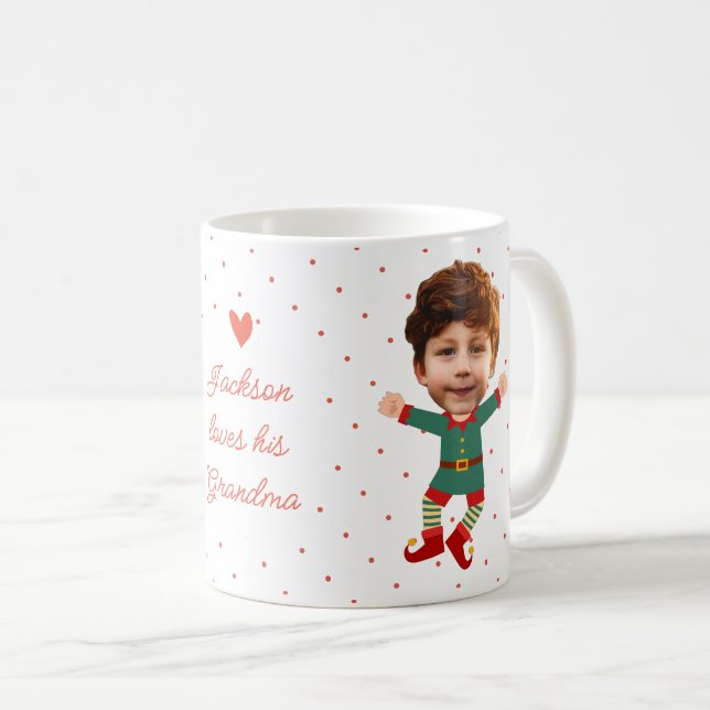 Caneca De Café Foto Personalizada Enfrentando Feliz Natal Filha (Frente Esquerda)