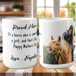 Caneca De Café Foto Personalizada Equestre Furiosa Sobre Cavalo