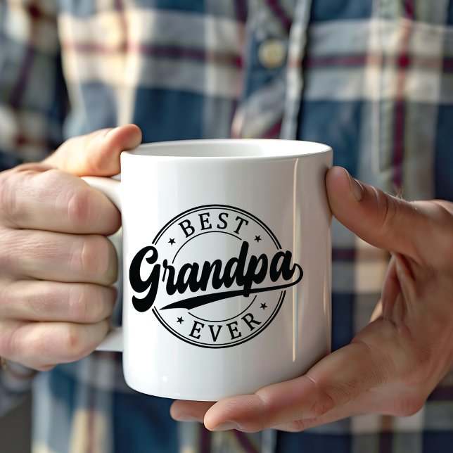 Caneca De Café Foto Personalizada - Melhor Avô Nunca Presente (Perfect gift idea for Grandpa from his Grandkids with personalized name and photo)