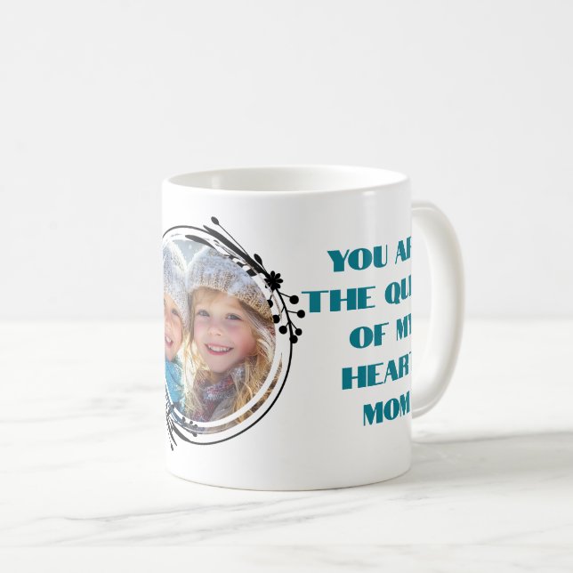 Caneca De Café Foto personalizada Melhor dia de as mães de sempre (Frente Esquerda)
