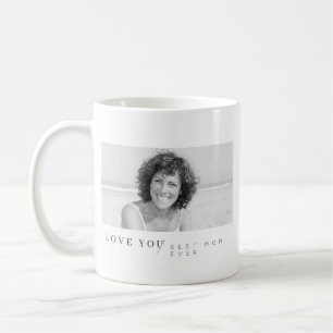 Caneca De Café Foto personalizada minimalista da melhor mãe do m