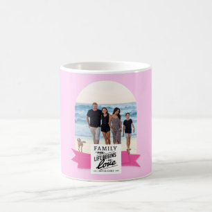 Caneca De Café Foto personalizada moderna faixa de família citaçã