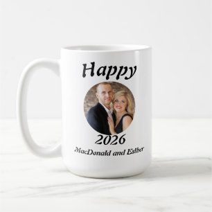 Caneca De Café Foto Personalizada Moderna Feliz 2026
