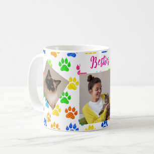 Caneca De Café Foto personalizada para impressão de pata colorida