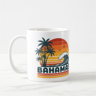 Caneca De Café Foto Personalizada Retro Bahamas Praia Tropical