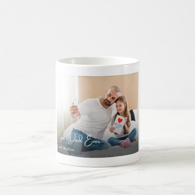 Caneca De Café Foto Personalizada Simples do Melhor Pai (Centro)