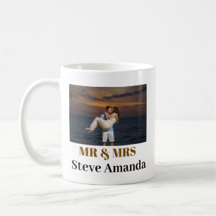 Caneca De Café Foto personalizada Simples Na moda moderno Sr. & S
