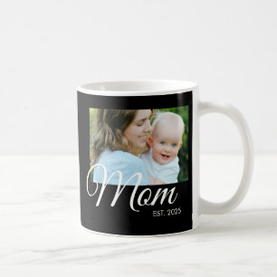 Caneca De Café Foto Preta de Roteiro Estabelecido pela Mamãe 