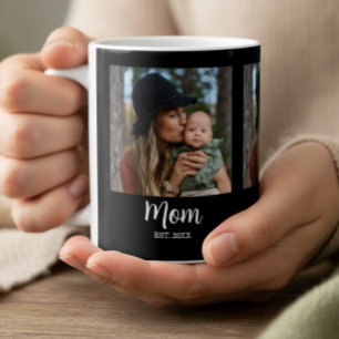 Caneca De Café Foto Preta de Roteiro Estabelecido pela Mamãe