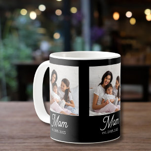 Caneca De Café Foto Preta de Roteiro Estabelecido pela Mamãe