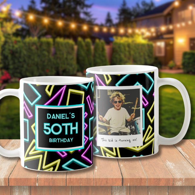 Caneca De Café Foto Retro de 50º Aniversário  (Criador carregado)