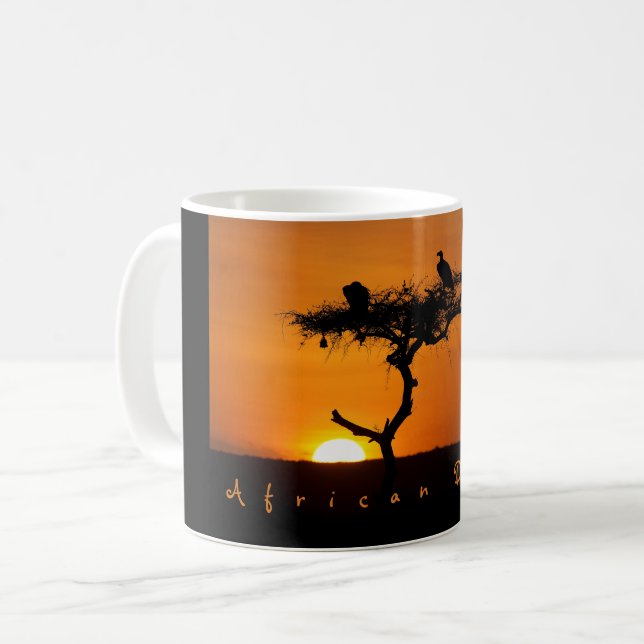 Caneca De Café Foto romântica do Sonho Africano com texto (Frente Esquerda)