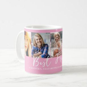 Caneca De Café Foto rosa personalizada dos melhores amigos