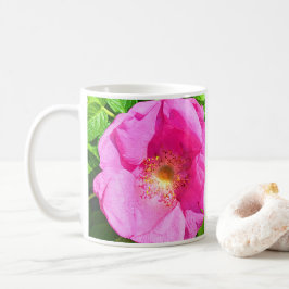 Caneca De Café Foto Rosa Rosa Selvagem Fidedigna no Verso da Bíbl