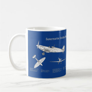 Caneca De Café Foto Supermarinha - Avião Blueprint ABD