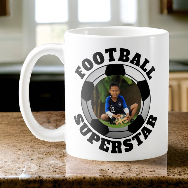 Caneca De Café Foto Superstar Futebol/Futebol (Photo Football Superstar Mug)