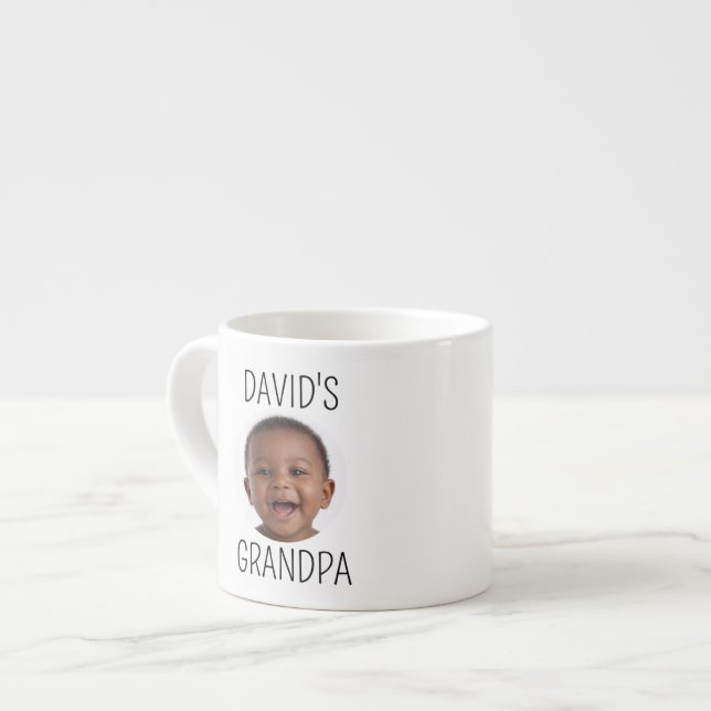 Caneca de Café Foto Vovô Bonito Bebê David (Frente Esquerda)