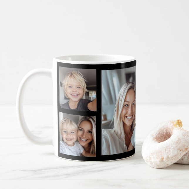 Caneca De Café Fotobecher mit 5 Fotos erstellen (Com Donut)