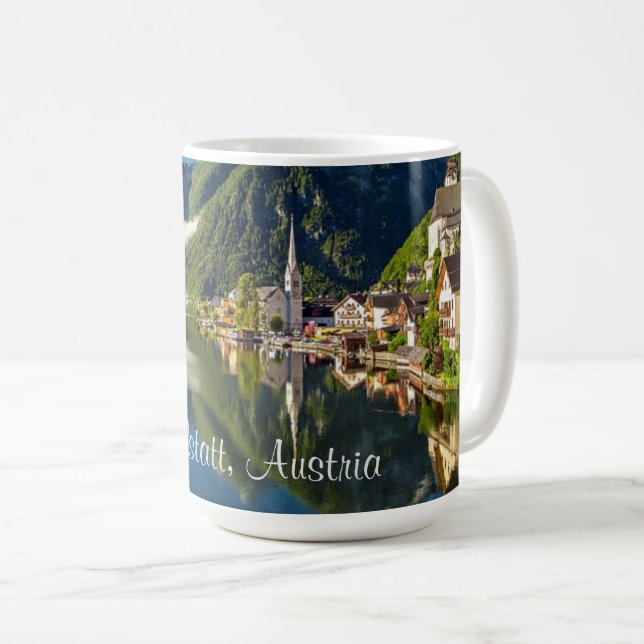 Caneca De Café Fotografia cênica de Hallstatt, Áustria (Frente Esquerda)