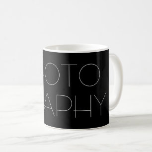Caneca De Café Fotografia Contemporânea em Preto e Branco Moderna