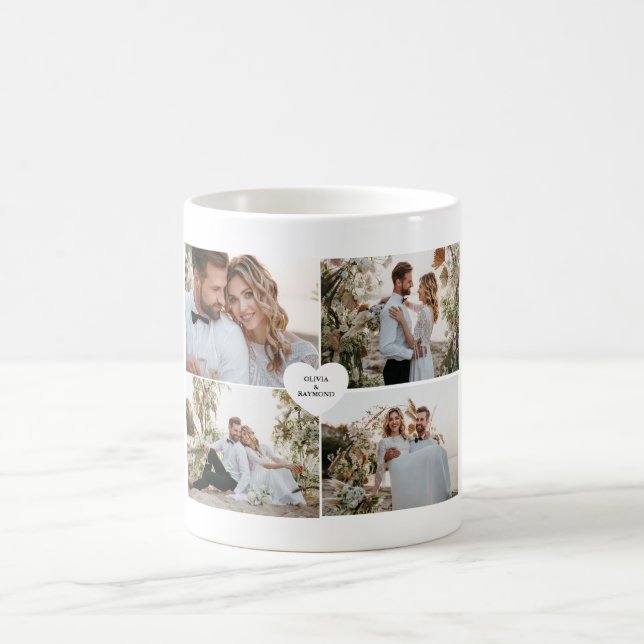 Caneca De Café Fotografia da Collagem de Amor design (Centro)
