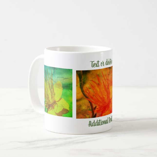 Caneca De Café Fotografia da Flor Amarela Laranja Personalizada (Frente Esquerda)