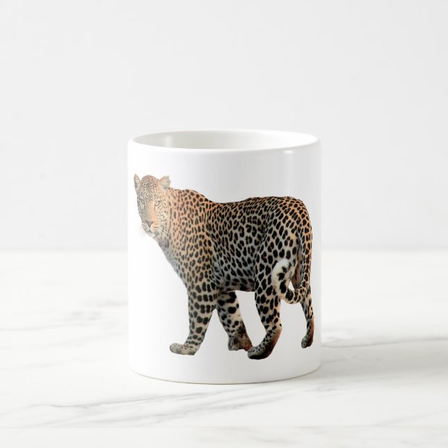 Caneca De Café Fotografia de Gato Selvagem de Leopardo (Centro)