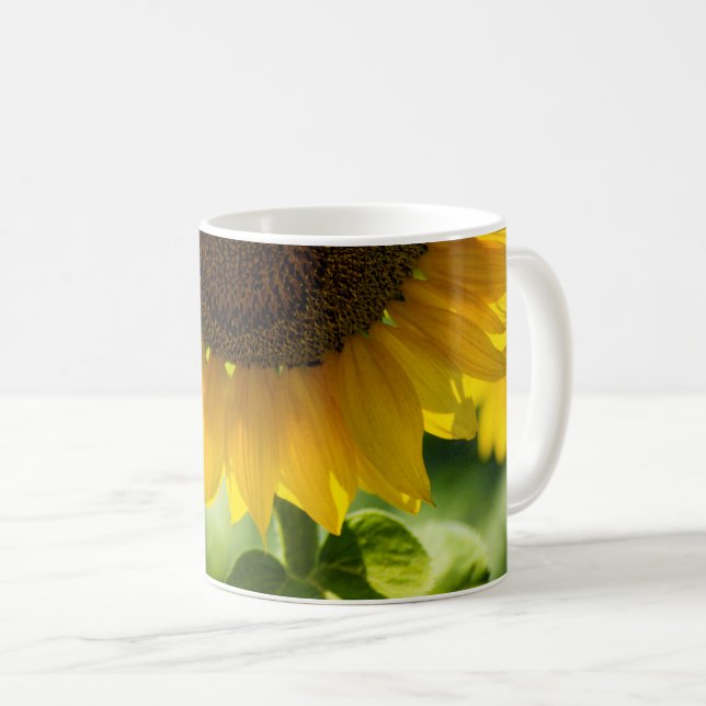 Caneca de Café - Fotografia de Girassol em Flor (Frente Esquerda)